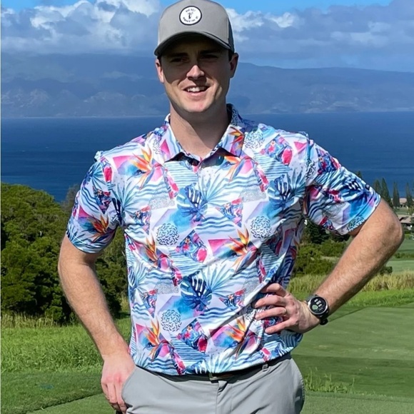 HOLSON GOLF CO. The MICHAEL Good Shirts for Bad Golfers Tropical Print Polo (M) - Picture 6 of 13